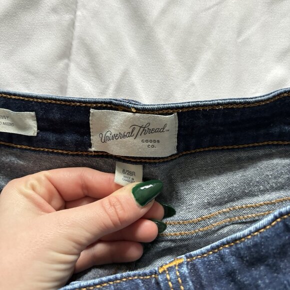 Universal Thread Target Jeans Womens 6 28R Blue Denim Pockets Mid Rise Skinny - Picture 8 of 10
